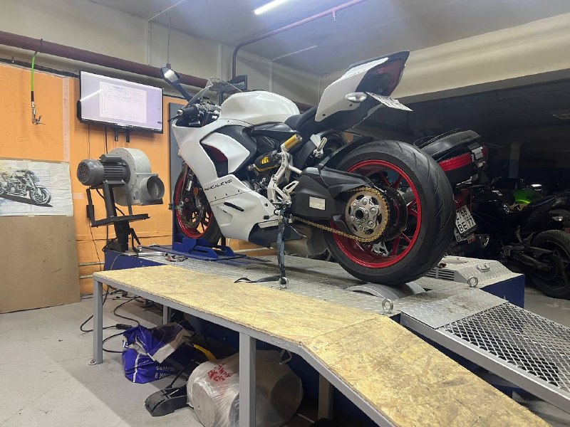 Ducati motorcycle project in workshop